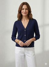 V-Neck Button Cardigan Ferrache