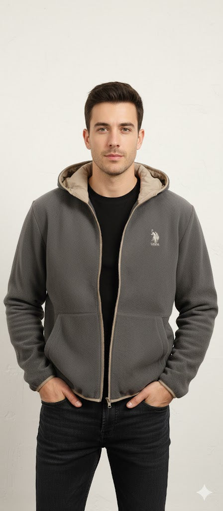 Hooded Bonded Softshell Reversible Jacket U.S. Polo Assn.