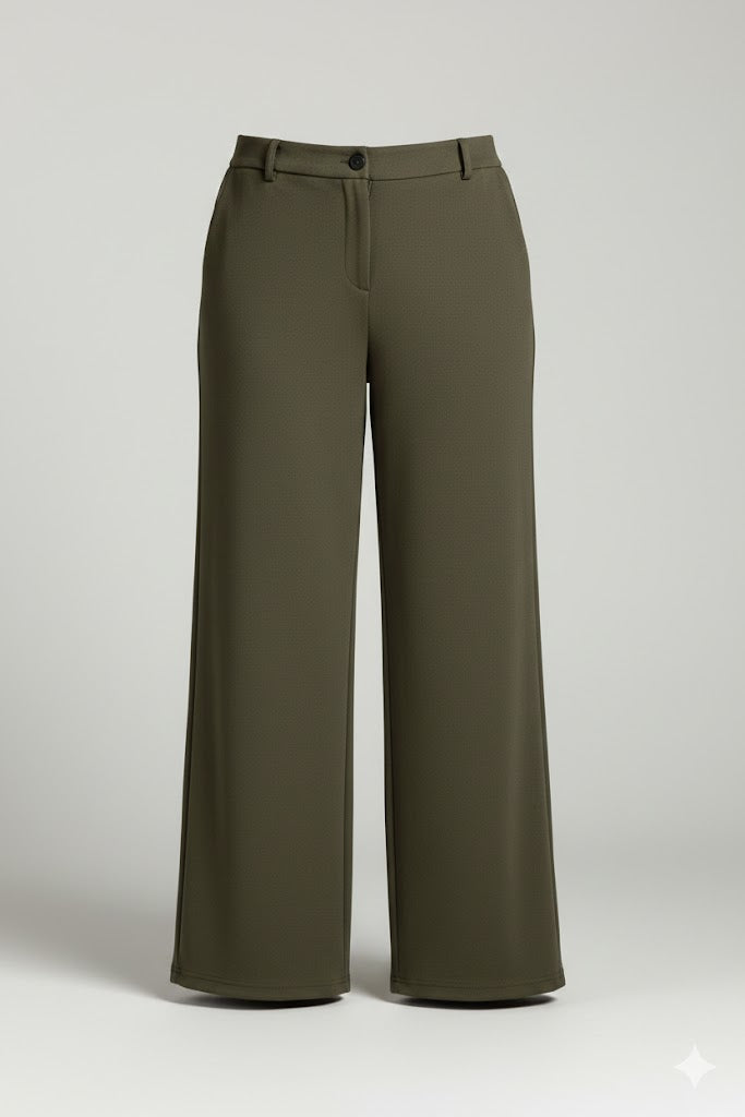 Elastic Tailored Wide Leg Trousers Quattro Venti