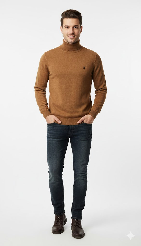 Men's Long Sleeve Knit Sweater with Collar U.S. Polo Assm.