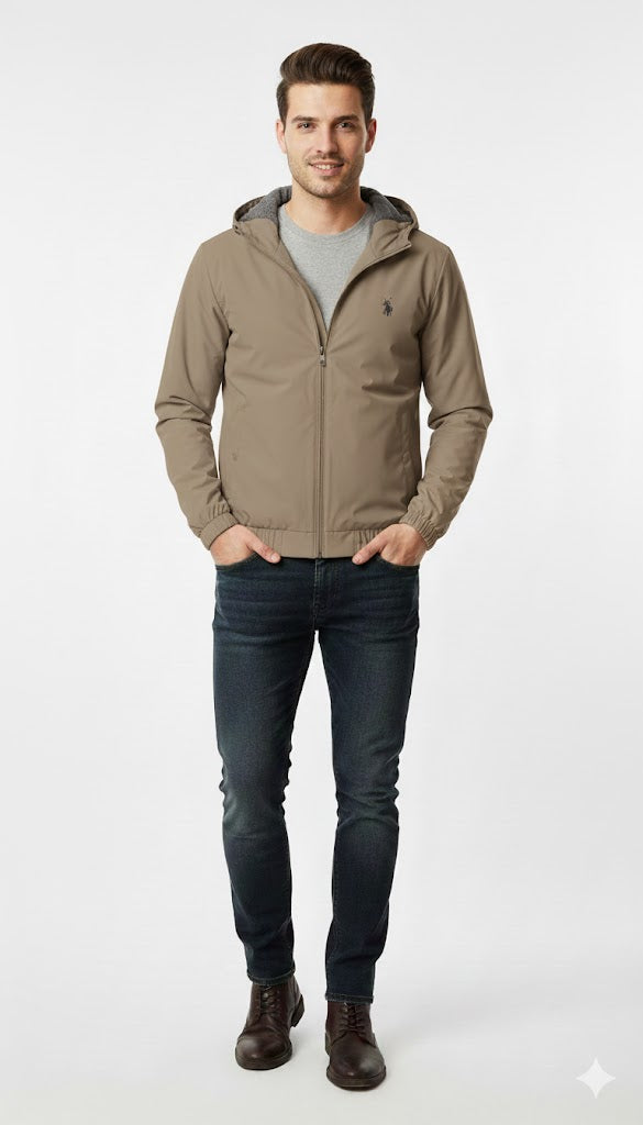 Hooded Bonded Softshell Reversible Jacket U.S. Polo Assn.