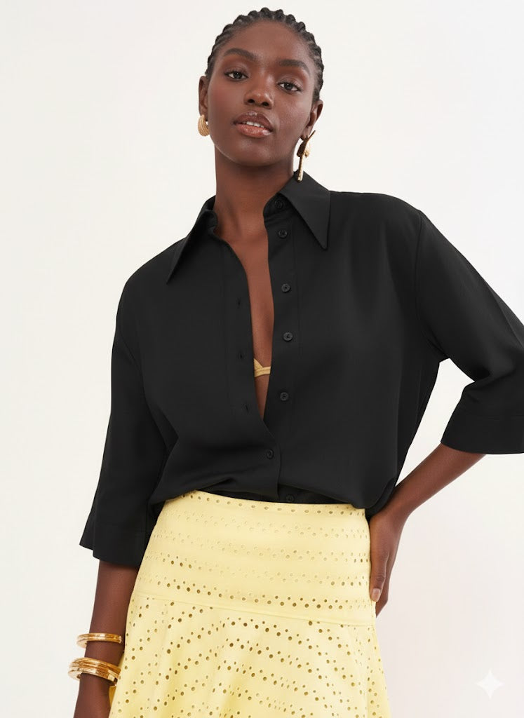 Linen Blend Loose Shirt Colcci