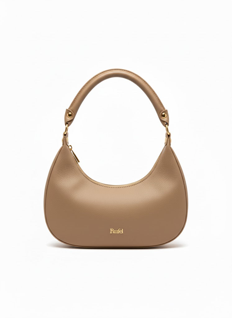 Oval Shoulder Bag with Zip Closure Rufel