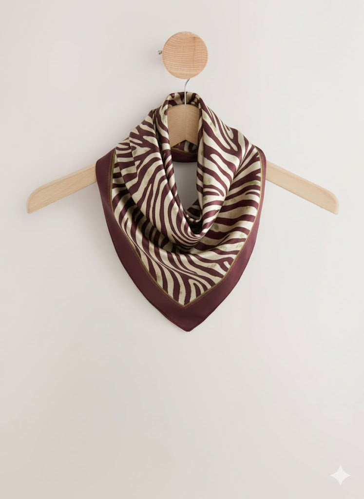 Striped Satin Printed Scarf Sahoco