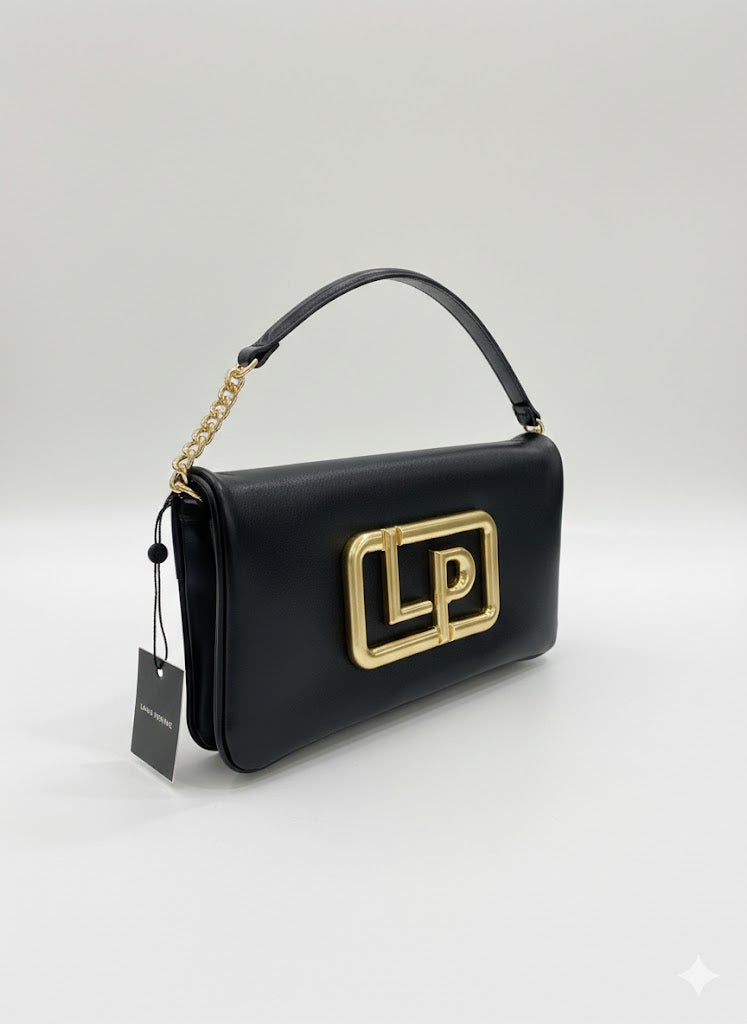 Clutch em pele com detalhe Maxi Metal LP Lança Perfume