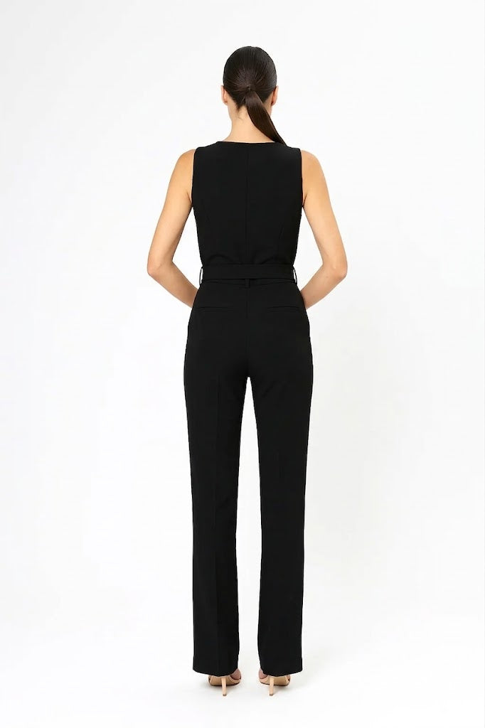 Black Tailored Waistcoat Arggido