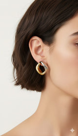 Two-Tone Square Earrings Jetlag