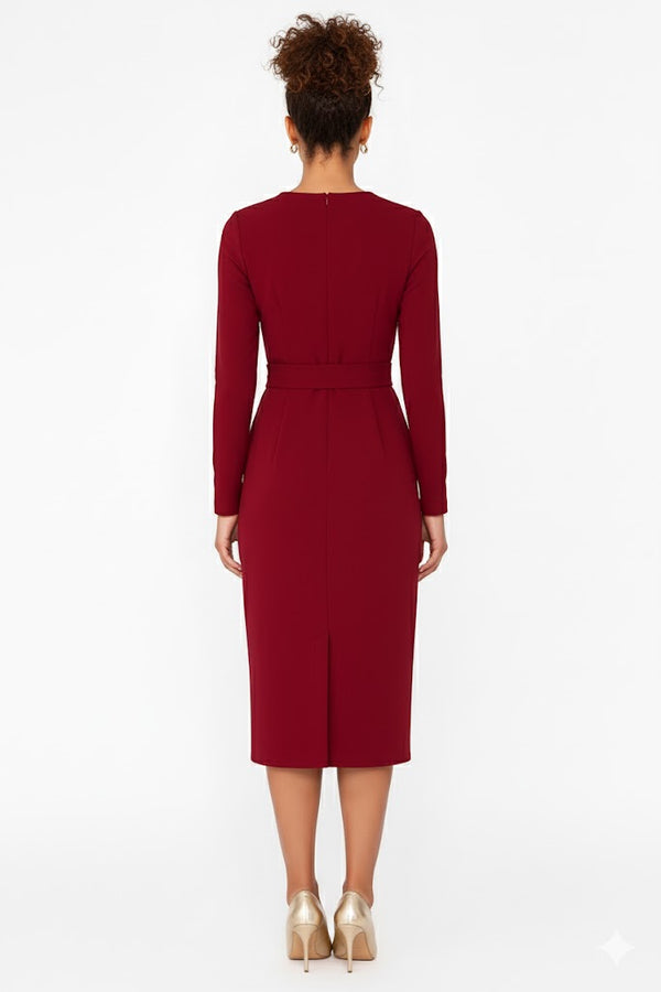 Midi Dress with Tie Detail Arggido