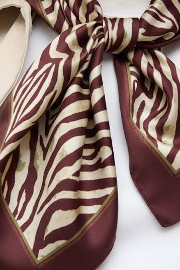 Striped Satin Printed Scarf Sahoco