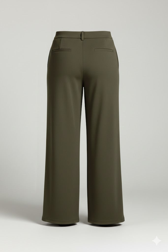 Elastic Tailored Wide Leg Trousers Quattro Venti
