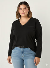 Women’s Long Sleeve V-Neck Top Quattro Venti