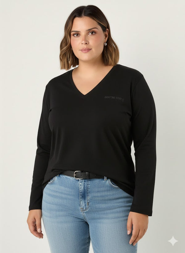 Women’s Long Sleeve V-Neck Top Quattro Venti