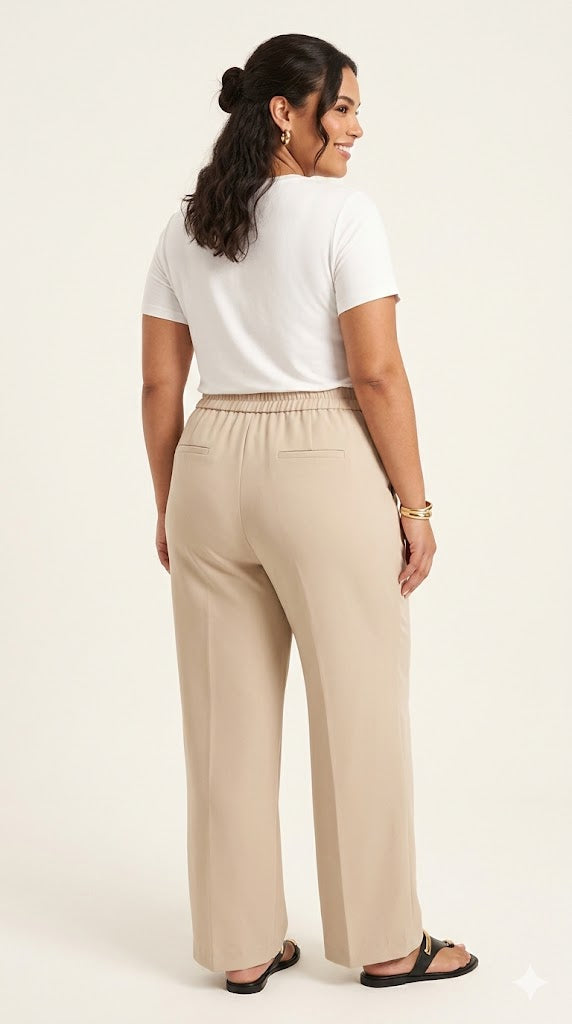 Wide-Leg Trousers with Golden Logo Detail Sissus