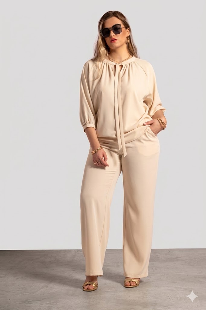 Fluid Three-Quarter Sleeve Blouse Quattro Venti