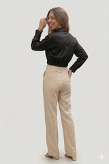 Elasticated Hem Cropped Blouse Ferrache