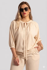Fluid Three-Quarter Sleeve Blouse Quattro Venti
