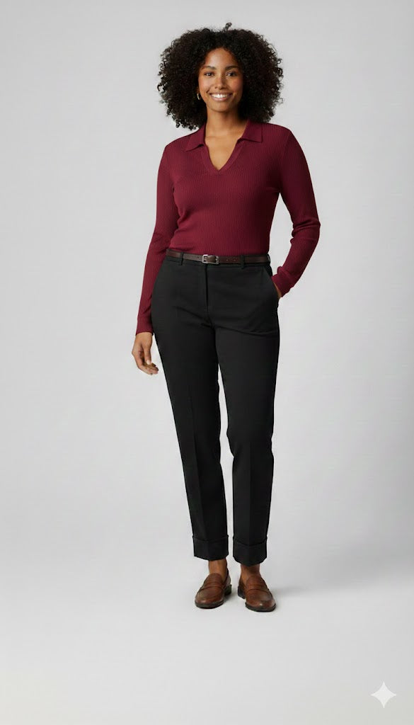 V-Neck Long Sleeve Shirt Sisus