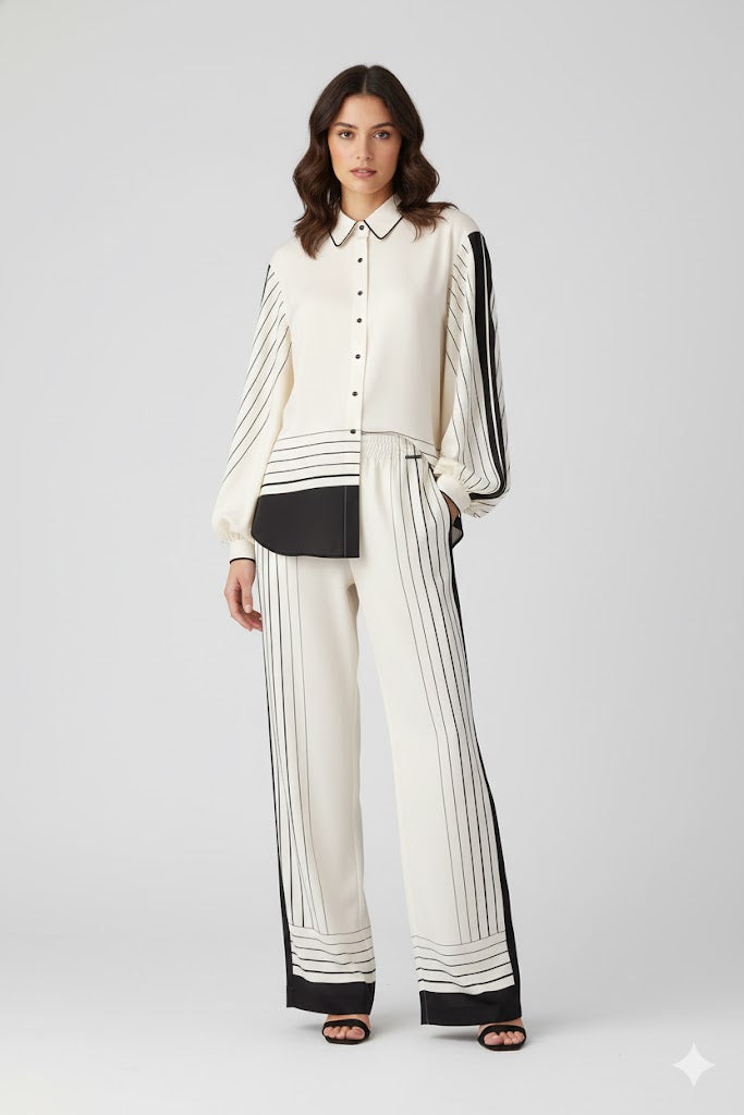 Elegant Satin Wide-Leg Pants Sahoco