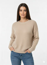 Long Sleeve Knit Top with Front Cut-Outs Sisus