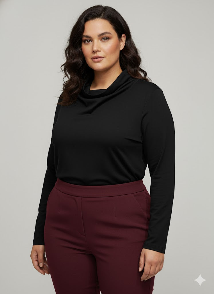 Elegant Long Sleeve Top with Mini Collar Quattro Venti