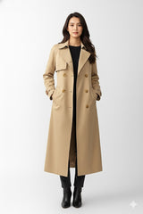 Long Wrap Trench Coat with Belt Sahoco