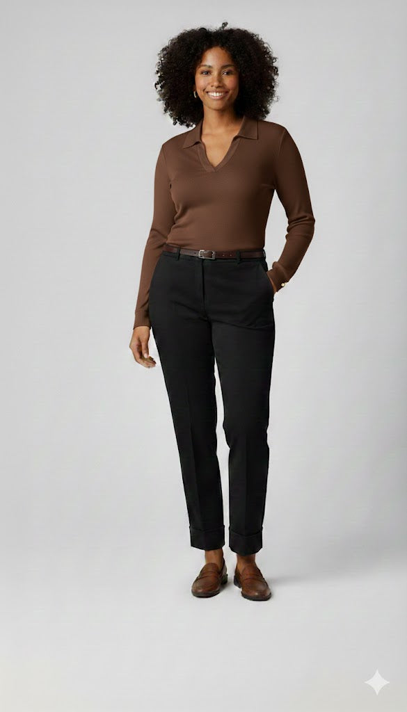 V-Neck Long Sleeve Shirt Sisus