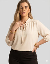 Fluid Three-Quarter Sleeve Blouse Quattro Venti