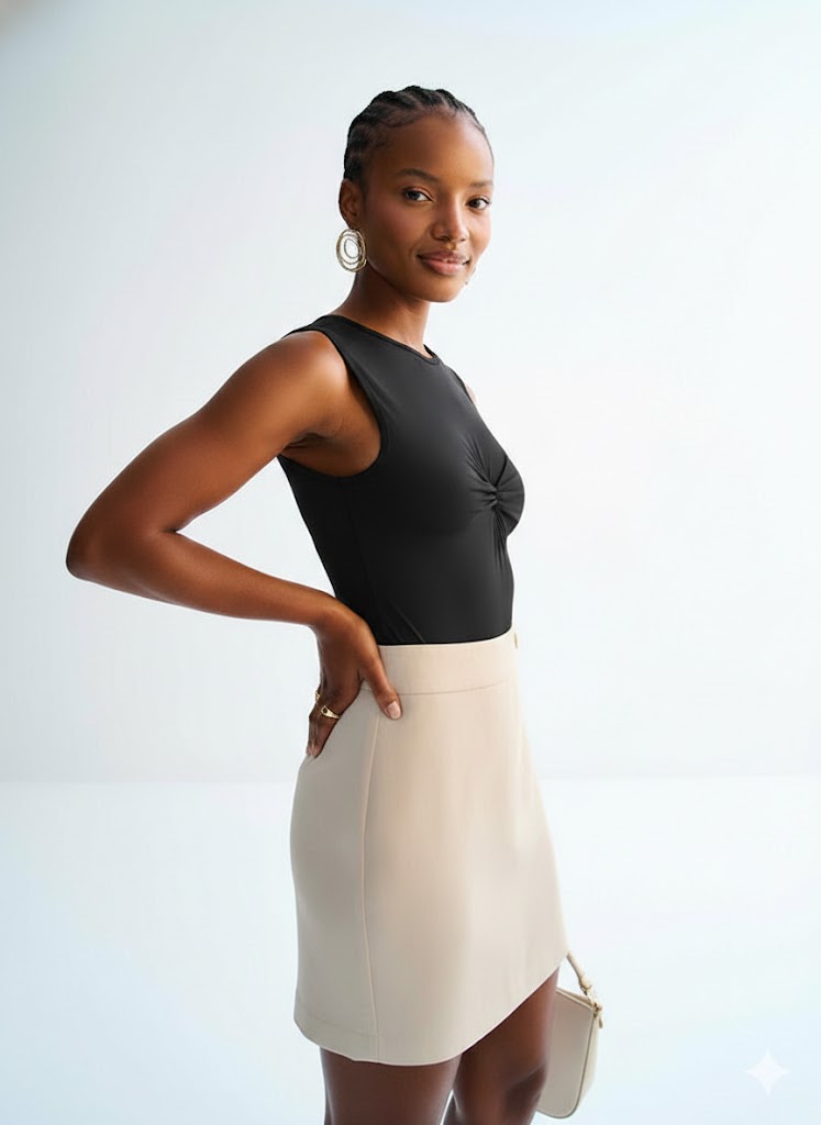 Sleeveless Knit Twist Bodysuit Lez a Lez