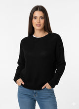 Long Sleeve Knit Top with Front Cut-Outs Sisus
