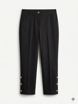Chino Pants with Button-Hem Detail Sissus