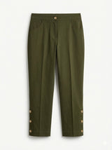 Chino Pants with Button-Hem Detail Sissus