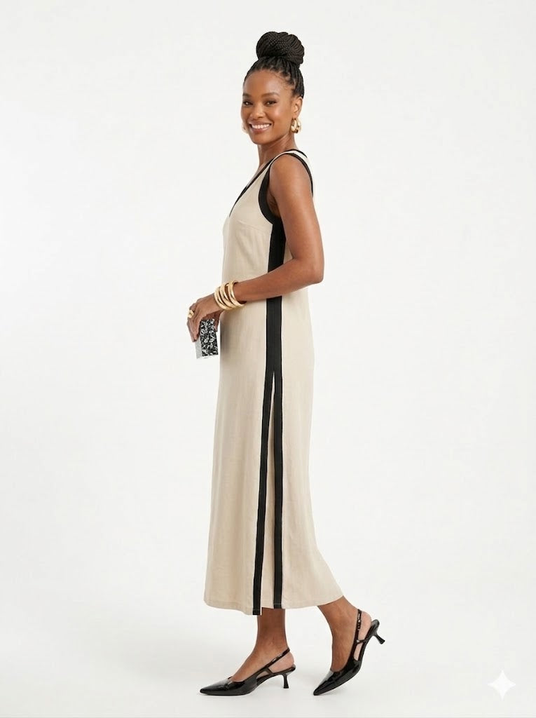 Sleeveless Linen Midi Dress Sissus