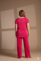 Fluid Plissé Wide-Leg Pants Quattro Venti