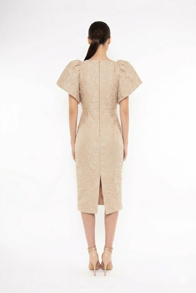 Vestido Midi com Mangas Fluidas Carla Ruiz