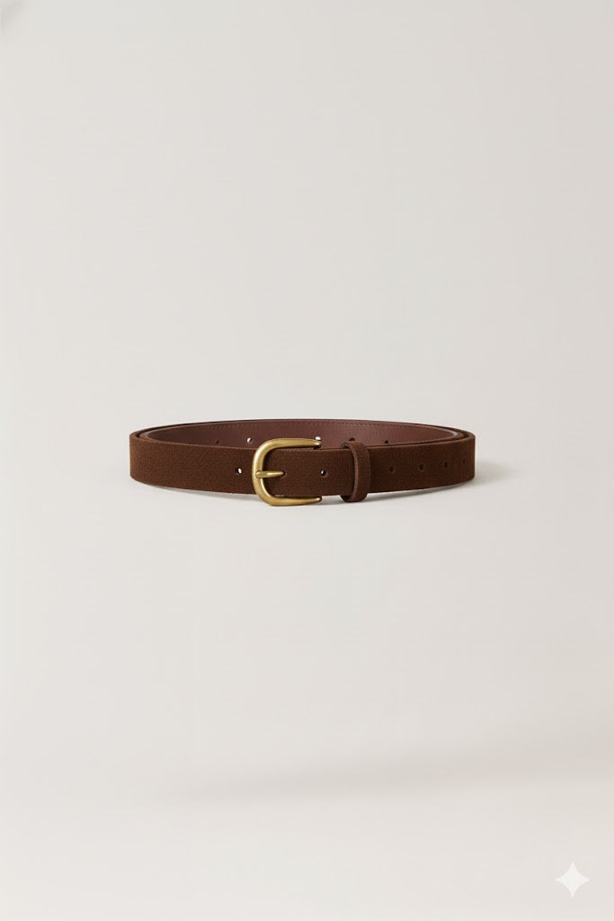 Genuine Leather Belt with Oval Buckle Sahoco