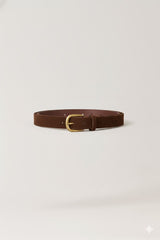 Genuine Leather Belt with Oval Buckle Sahoco