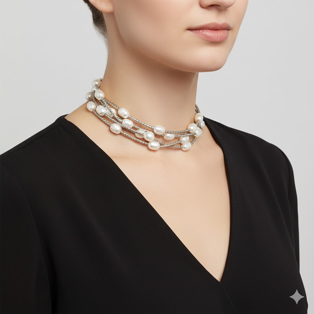 Multi-Wear Silver-Tone Pearl Strand Jetlag