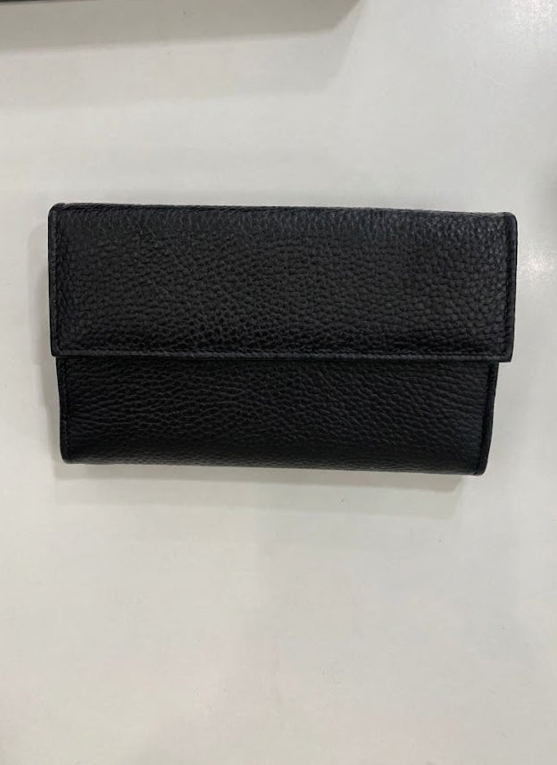 Large Black Leather Icon Stud Tab Purse Rufel