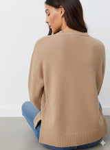 Long Sleeve Knit Top with Front Cut-Outs Sisus