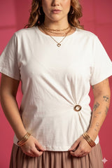 T-shirt com detalhes dourados Quattro Venti