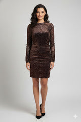 Burnout Velvet Animal Print Short Dress Sahoco