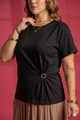 T-shirt com detalhes dourados Quattro Venti