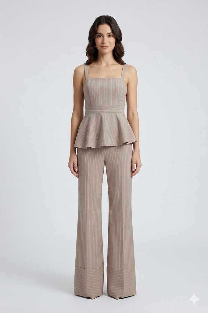 Pinstripe Flare Trousers Sahoco