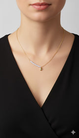 Delicate Gold Necklace with Heart Pendant Jetlag