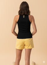 Blusa de gola redonda fina canelada Lez a Lez