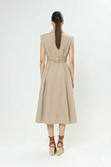 Midi Dress with Structured Shoulders Arggido