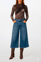 High-Rise Culotte Jeans Sahoco