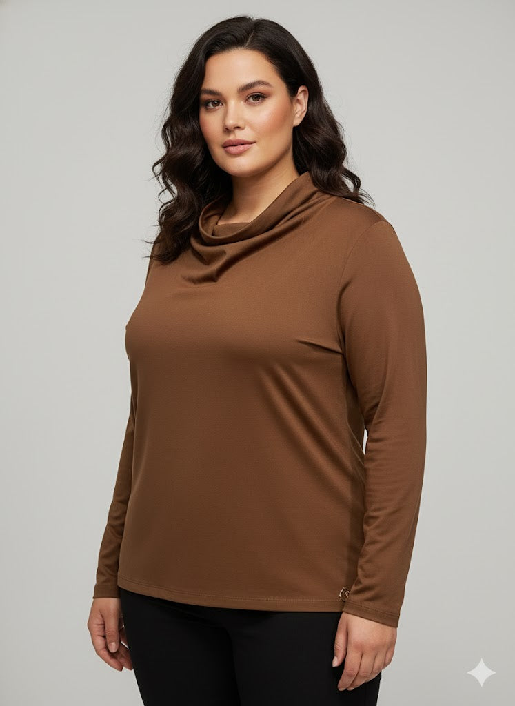 Elegant Long Sleeve Top with Mini Collar Quattro Venti