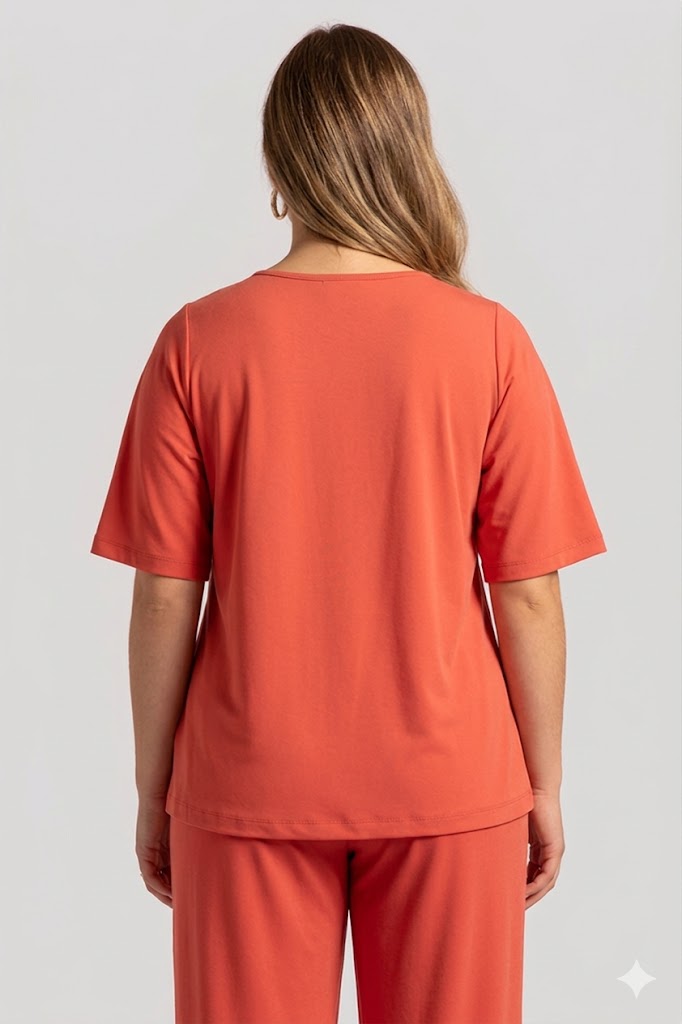 Blusa de malha de gola redonda e manga curta Quattro Venti