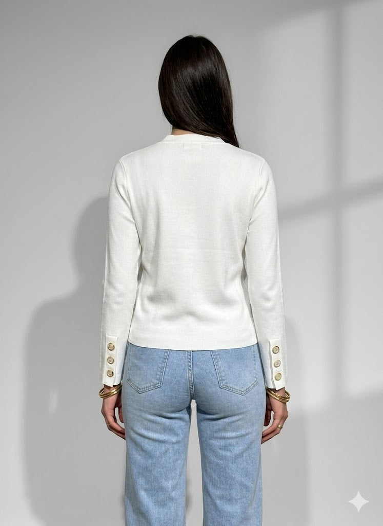 V-Neck Button Cardigan Ferrache